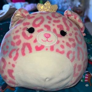 Pink cheetah cat squishmallow 7.5”